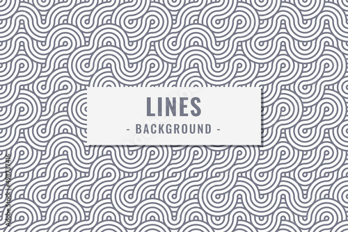 Geometric Grey Line Circles Pattern Background. Design Perfect For Fashion, Print, Fabric, Clothing