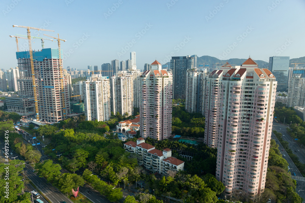 Fototapeta premium Aerial view of landscape in shenzhen city,China
