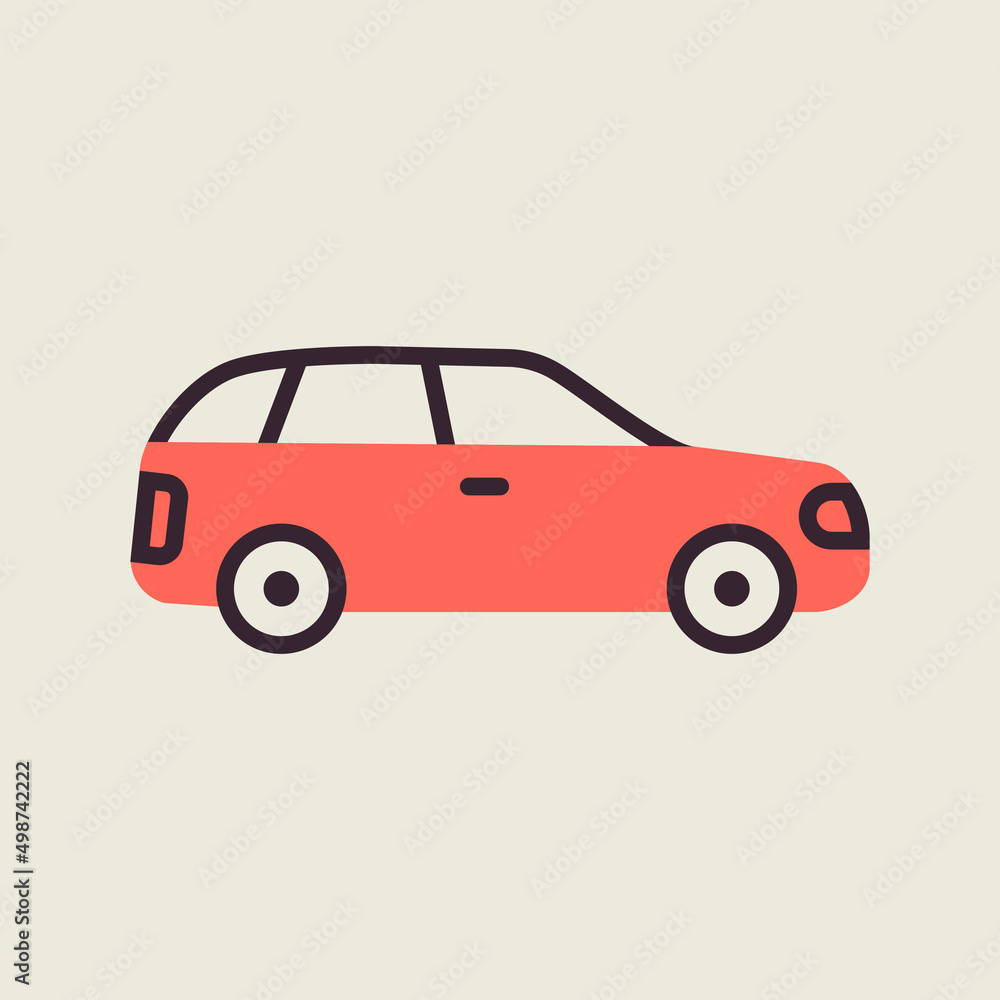 Station wagon flat vector icon