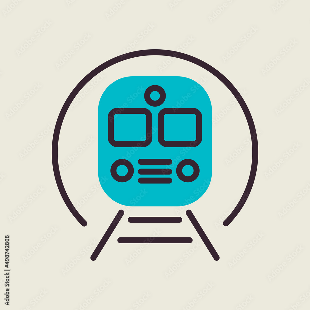 Subway underground metro train flat vector icon Subway underground metro train flat vector icon