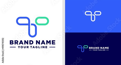 LETTER T LOGO LINE TECHNOLOGY EDITABLE