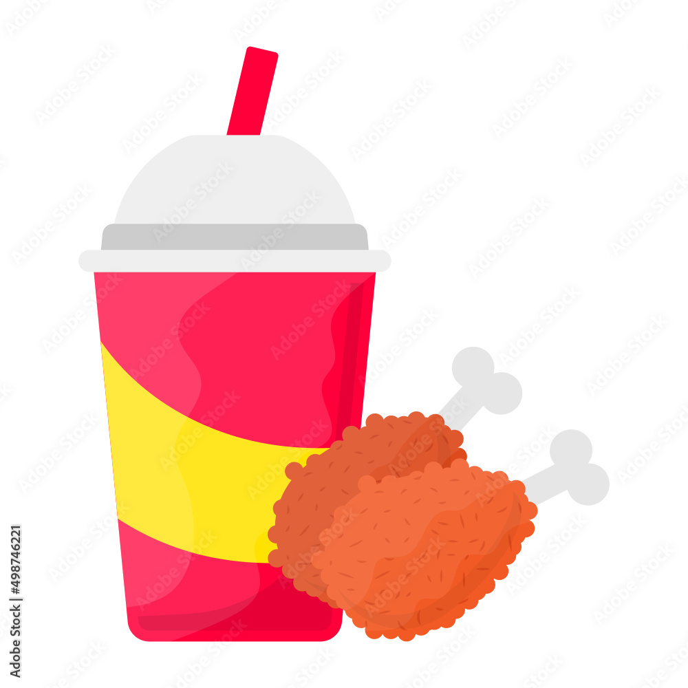Chicken Deal vector color icon design, Retail Food delivery service ...