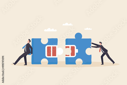 Recharge energy, Empowering teamwork, Employees are recovered from overwork. Positive energy for working solutions.