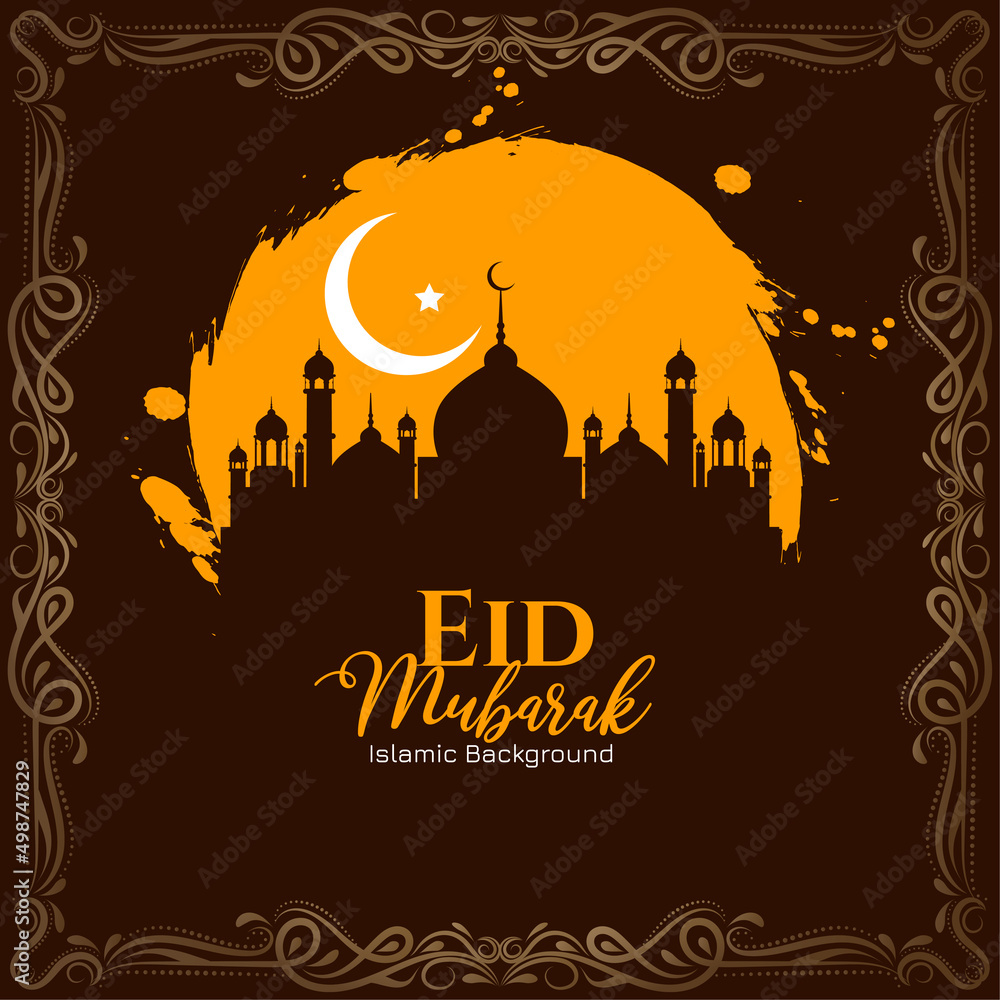 Eid Mubarak festival artistic Islamic mosque background design
