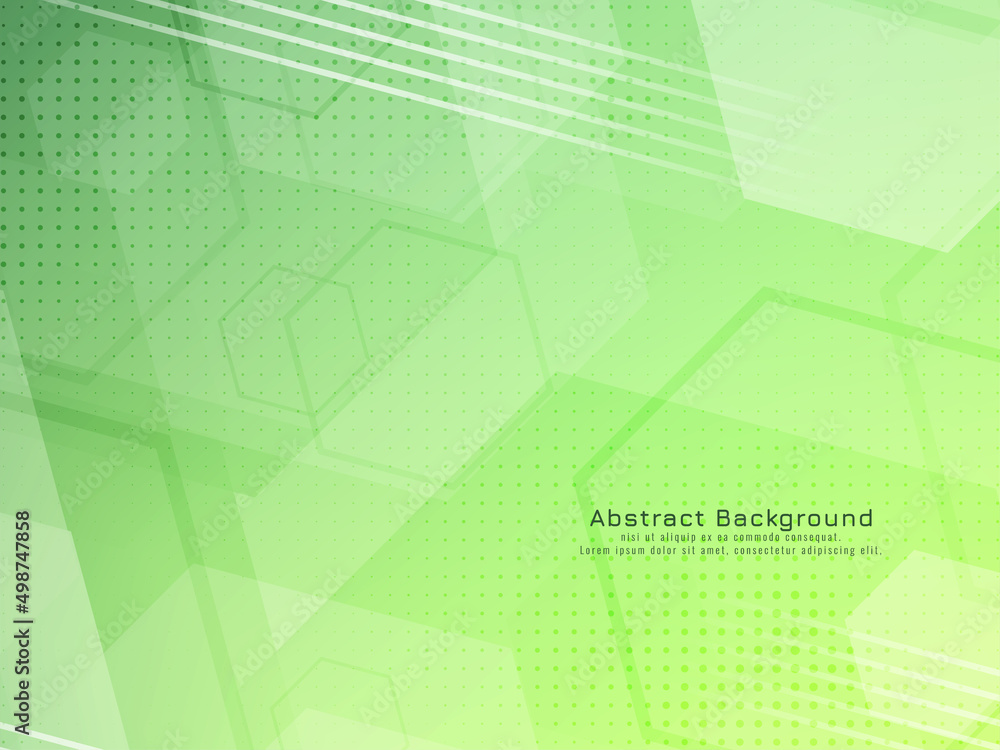 Abstract hexagon style green color geometric background