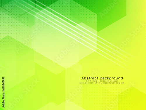Abstract hexagon style green color geometric background