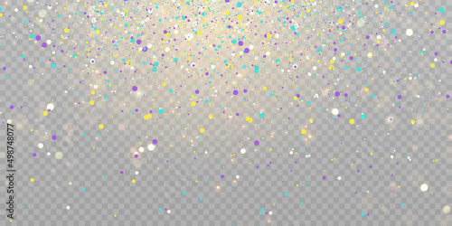 Multicolored background Kaleidoscope Tinsel. Shiny celebration template. Pink Glitch Confetti.