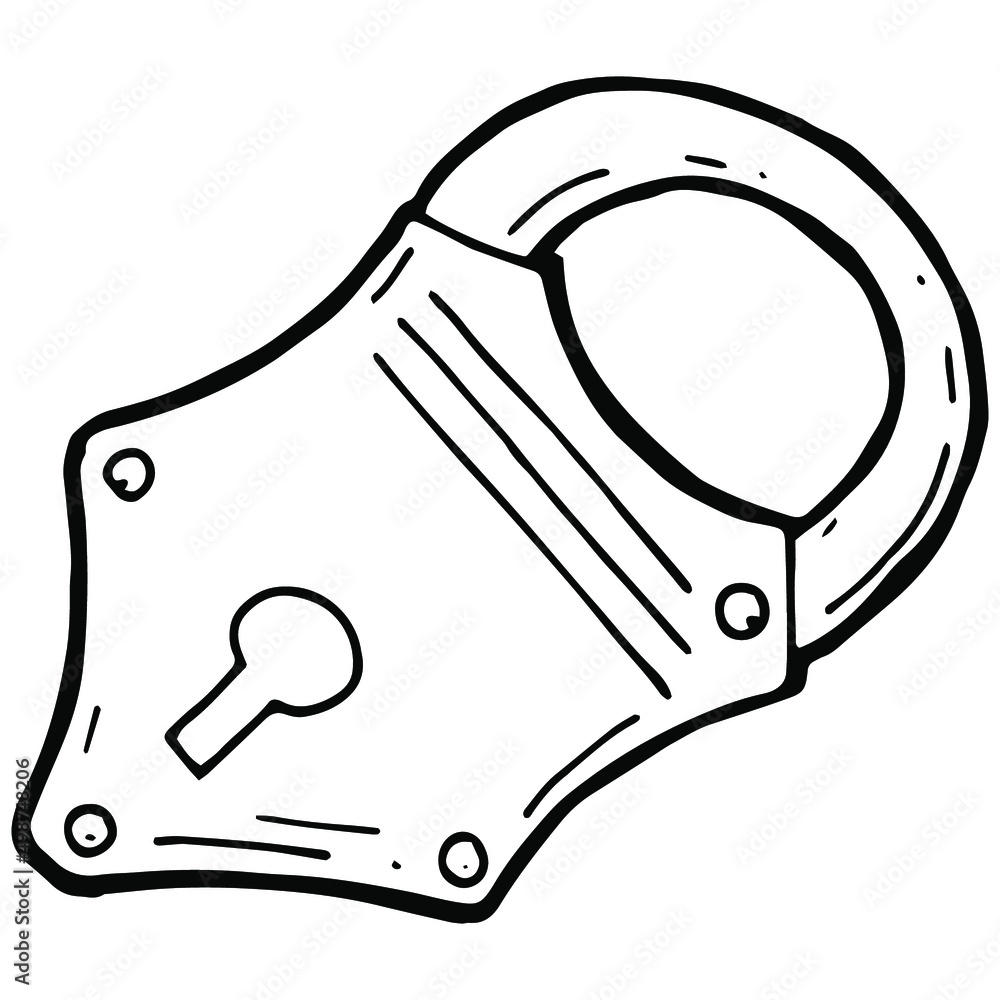 Obraz premium hand drawn padlock in doodle style