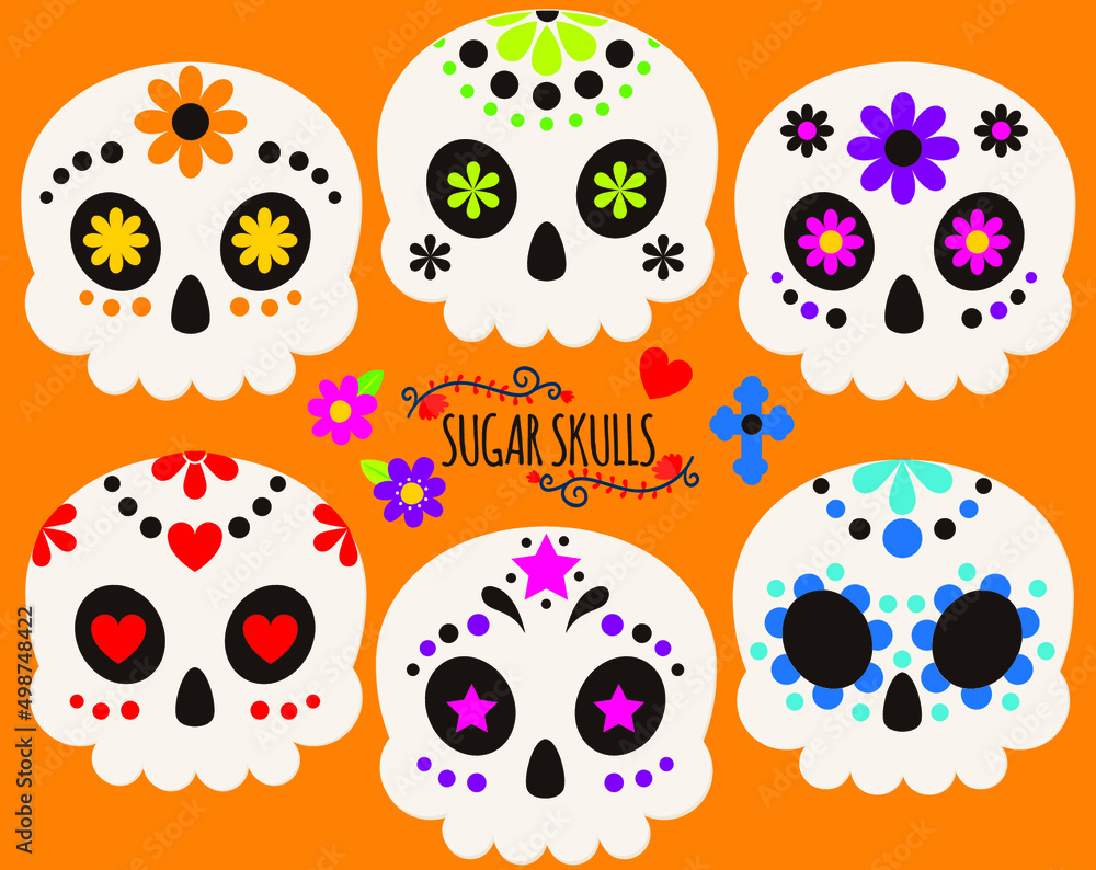 Sugar Skulls, Day of the Dead, Día de Muertos, Mexican Holiday
Sugar Skulls, Day of the Dead, Día de Muertos, Mexican Holiday