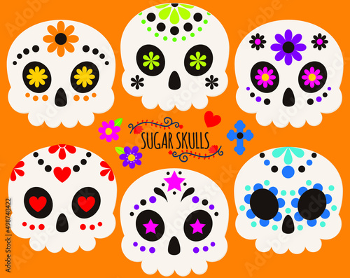 Sugar Skulls, Day of the Dead, Día de Muertos, Mexican Holiday
