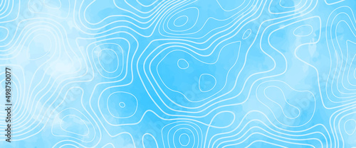 Abstract Topography background and map with luminous curved lines. 3D Topographic map background concept. Topo contour map and topographic texter background.