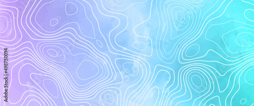 Abstract Topography background and map with luminous curved lines. 3D Topographic map background concept. Topo contour map and topographic texter background.