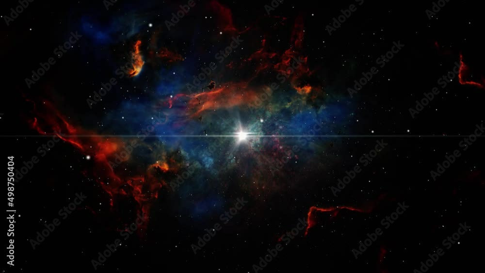 universe, Space Flight Through The Nebula Stars and glare universe, Space Flight Through The Nebula Stars and glare