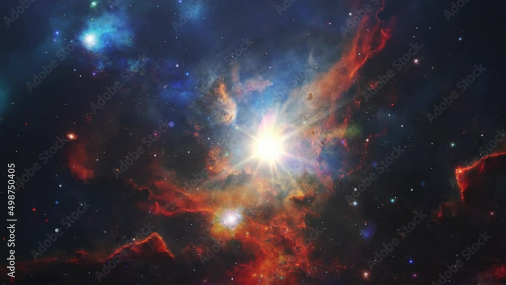 flying through the stars and interstellar Orion nebulas, great universe flying through the stars and interstellar Orion nebulas, great universe