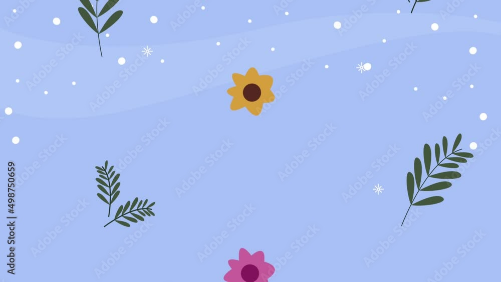 spring flowers and leafs animation spring flowers and leafs animation