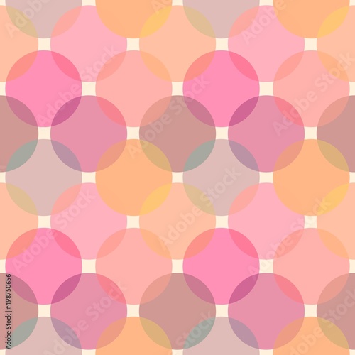 Geometric seamless transparent circle pattern for fabrics and wrapping paper and kitchen and kids and linens and hobbies