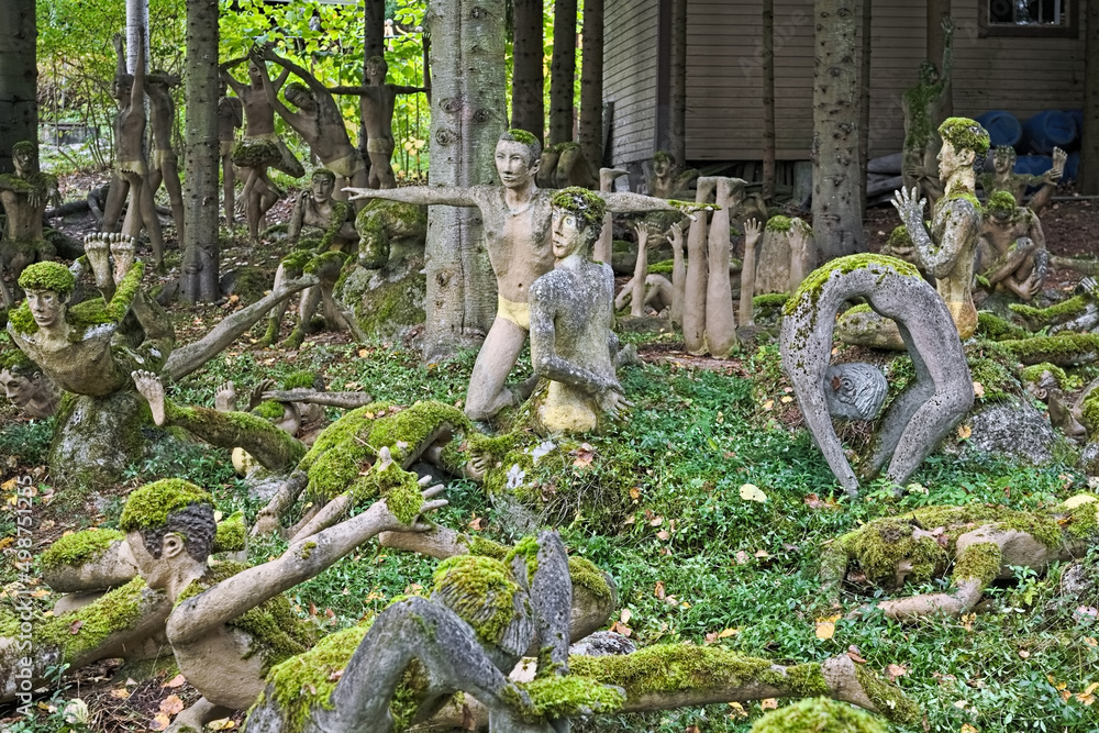 Parikkala, Finland. Yoga garden in the sculpture park (Parikkalan