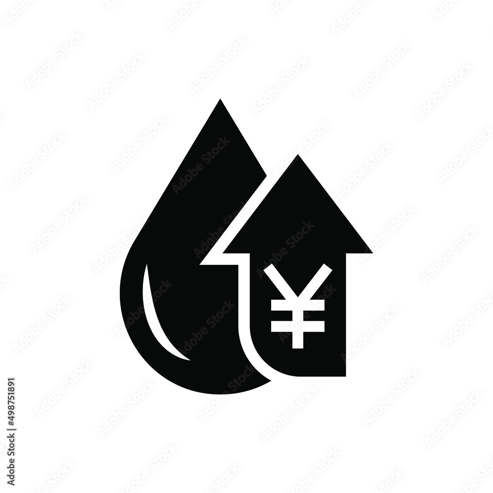 Increasing oil price in yen icon design isolated on white background. Vector illustration Increasing oil price in yen icon design isolated on white background. Vector illustration