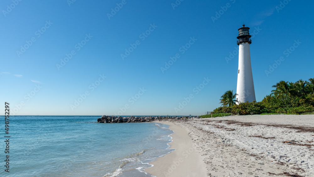 Cape Florida lighthouse on the beach