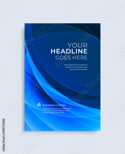 Modern abstract poster cover design vector template. Trendy light lines effect composition for flyers, banners, brochures and reports.