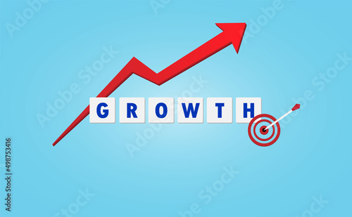Growth flat vector with icons and texts