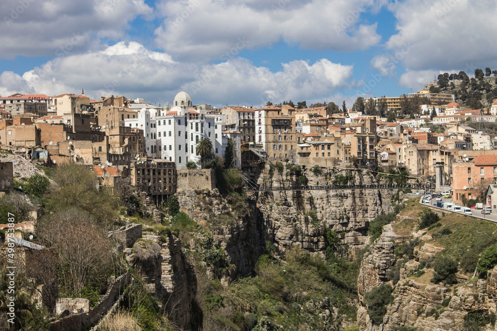 Houses on the cliff in Constantine city, Algeria