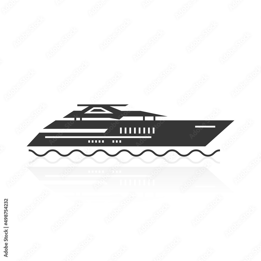 Solid icons for Boat and shadow, vector illustrations Solid icons for Boat and shadow, vector illustrations