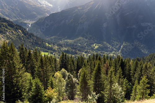 Alpine landscape next to Saint-Gervais-les-Bains, France. photo