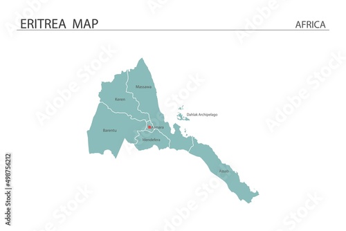 Canvastavla Eritrea map vector illustration on white background