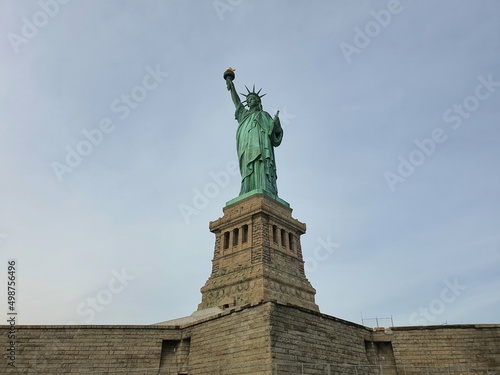 The Statue of Liberty or Statue of Liberty is a monument located on Liberty Island  New York Bay in New York City  New York  United States of America. which is a gift the French gave to the Americans