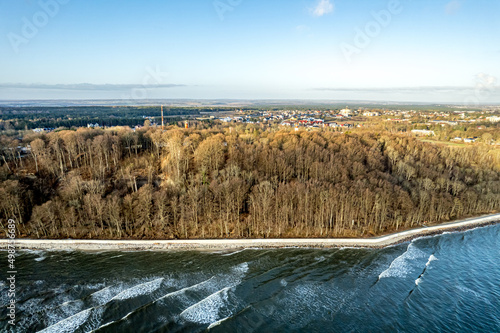 Przylądek Rozewie w Jastrzębiej Górze nad Bałtykiem, województwo Pomorskie w ...