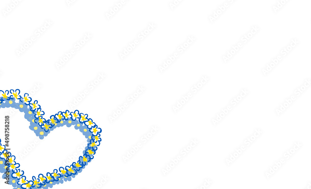 Heart shape in blue and yeallow ukrainian national colors flowers illustration Heart shape in blue and yeallow ukrainian national colors flowers illustration