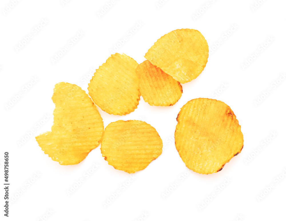 Chips isolated on white background. Chips isolated on white background.