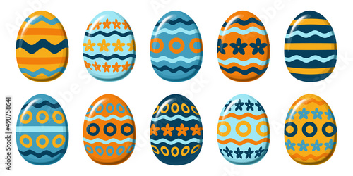 Vector illustration of Easter eggs collection on a white background