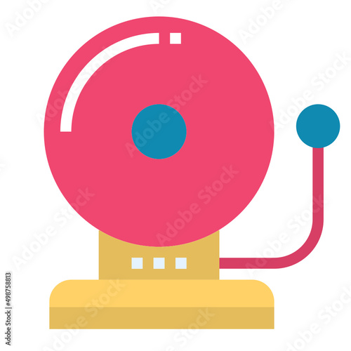 school bell flat icon 