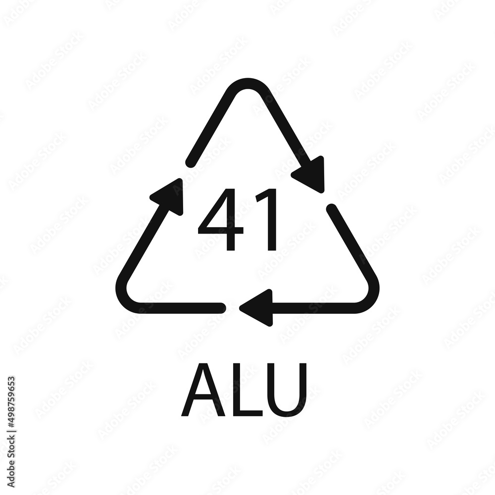 Aluminium recycling symbol ALU 41. Vector Illustration Aluminium recycling symbol ALU 41. Vector Illustration