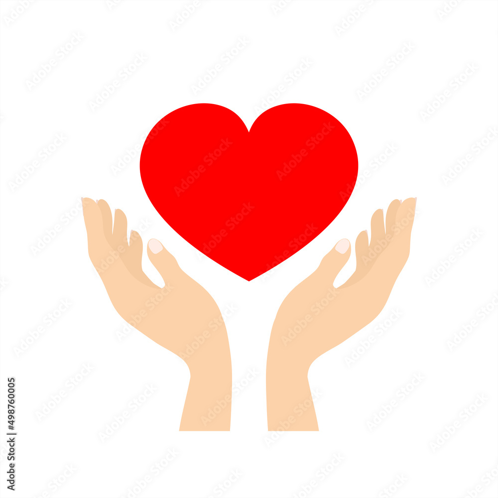 hands hold the heart, symbol of peace. world is in your hands. vector illustration hands hold the heart, symbol of peace. world is in your hands. vector illustration