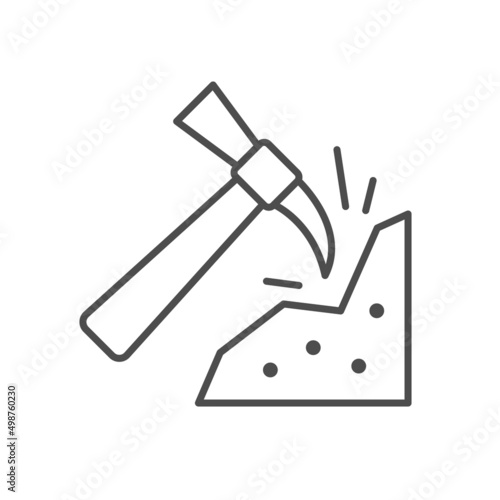 Mining process line outline icon