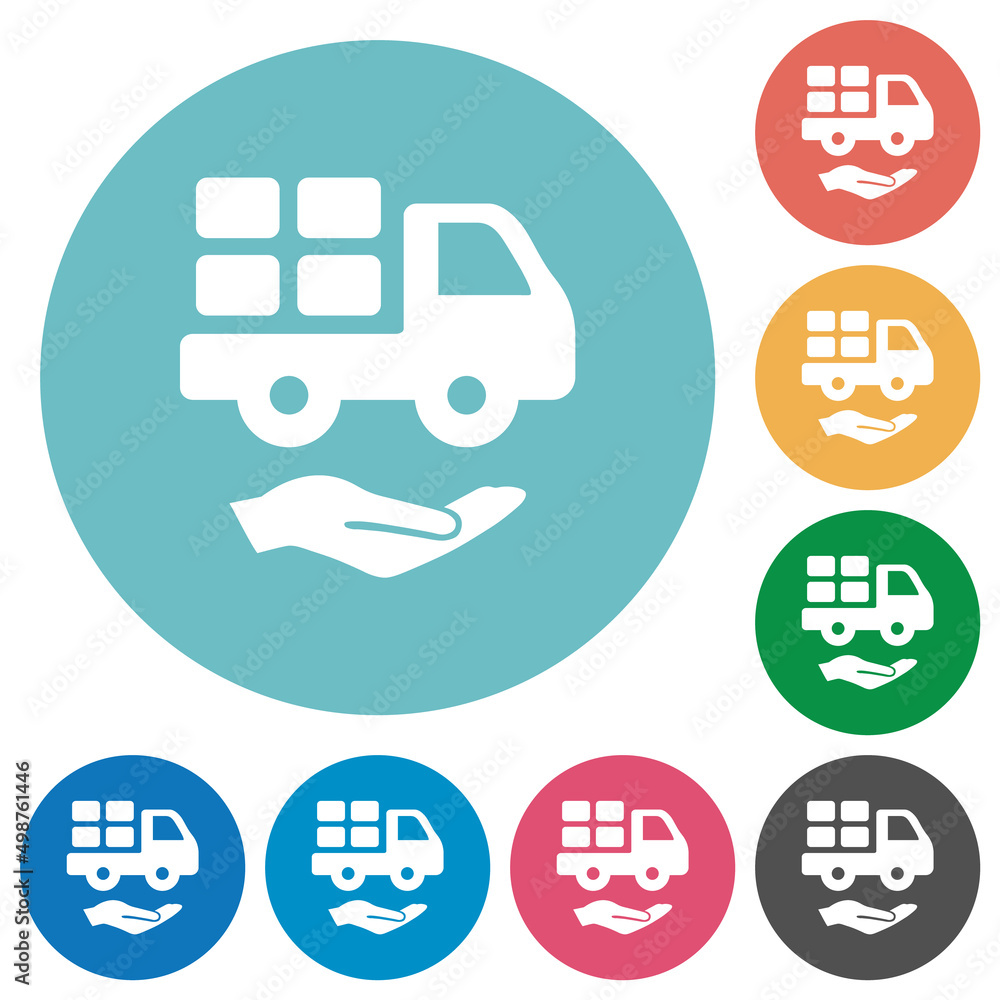 Courier services solid flat round icons Courier services solid flat round icons