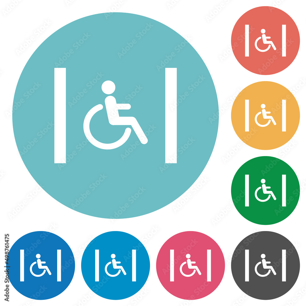 Handicapped parking flat round icons Handicapped parking flat round icons