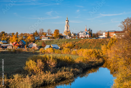 Fotobehang The ancient town of Suzdal in the evening.