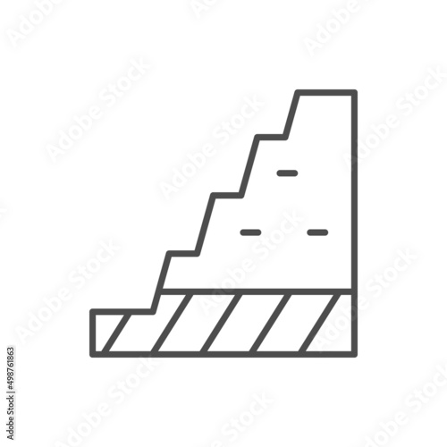 Geological scheme line outline icon