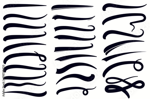 Underline Swishes tail. Swooshes set for Athletic Typography. Vector photo