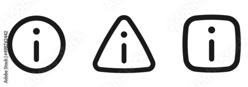 Fotografie, Obraz info circle rect triangle icon set