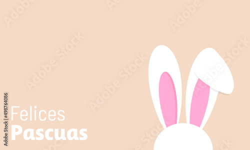 tarjeta felices pascuas con orejas de conejo photo