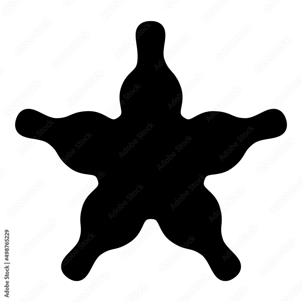 Obraz premium Wave Star Abstract Flat Icon Isolated On White Background