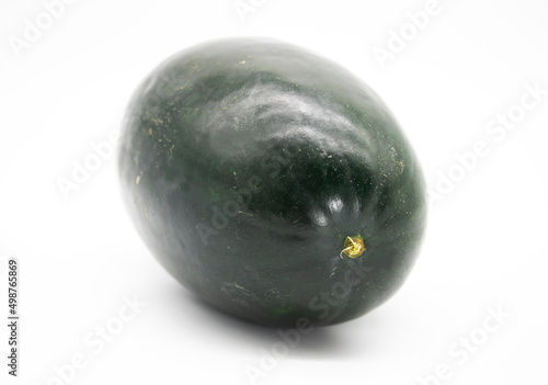 Obraz na płótnie whole black watermelon isolated on white background. w salonie