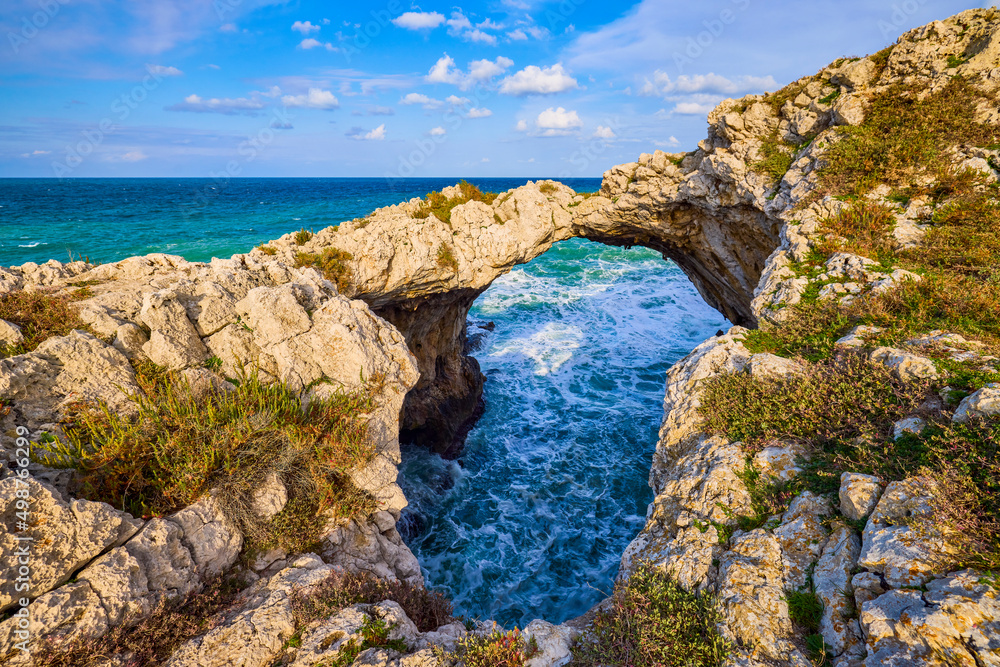 Beautiful landscape with a rocky sea shore on a sunny day Beautiful landscape with a rocky sea shore on a sunny day