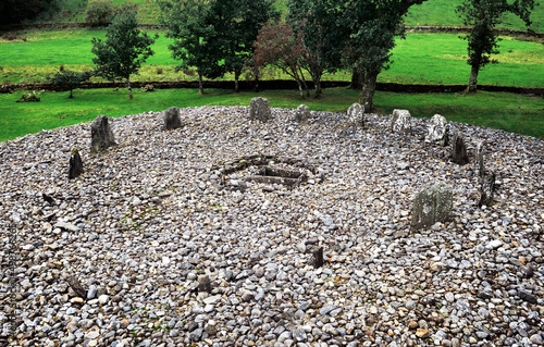 Templewood Temple Wood 4000+ year prehistoric megalithic site. Kilmartin Valley, Argyll.  Main circle showing central stone cist photo