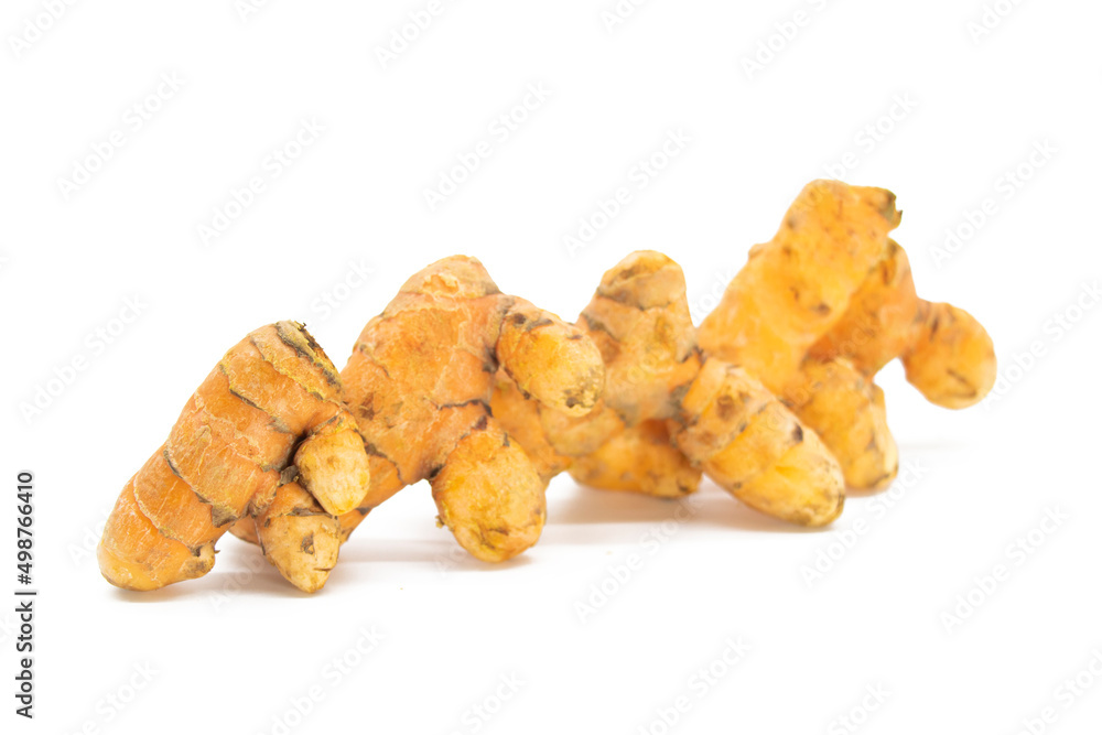 Turmeric Powerful Medicinal Properties isolated over white background